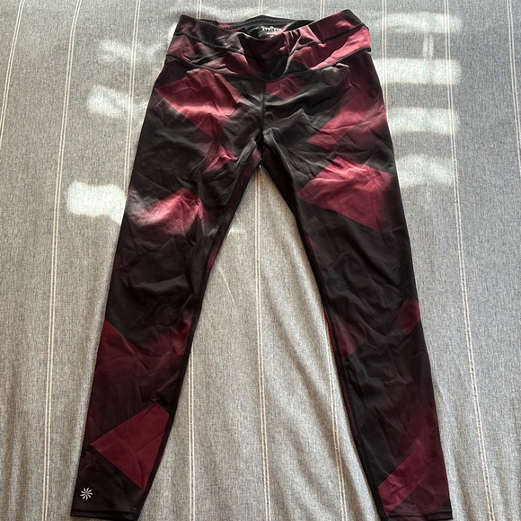 Athleta Pants - Athleta Black and Burgundy Leggings